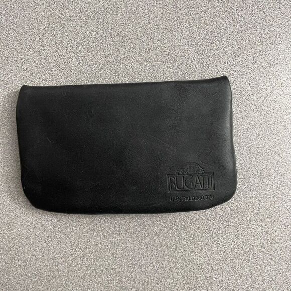 Bugatti Black Leather Wallet Mens Zip Change Pouch Money Clip Spare Pocket - Picture 5 of 6